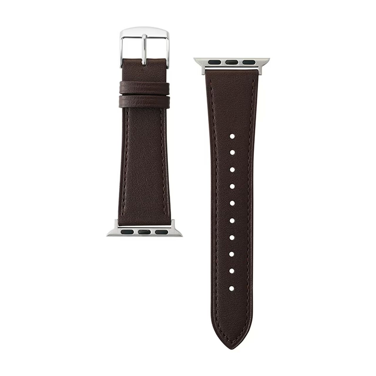 BAMBI Apple Watch Band, Washable, Genuine Leather, Dark Brown, RWC039B,, large image number 0