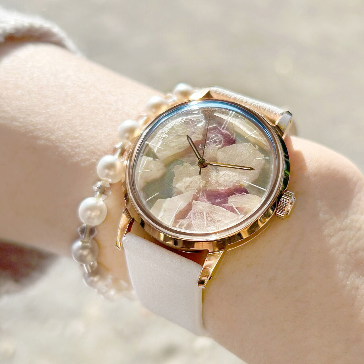 LOV-IN BOUQUET BOTANICAL SAKURA WATCH SAKURA & SNOW &  Pink gold case.,, large image number 3