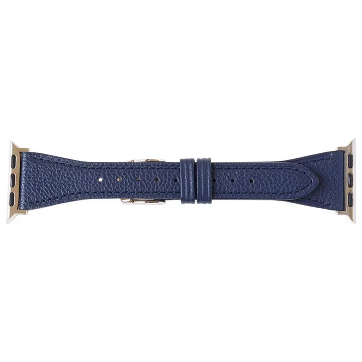 BAMBI Apple Watch Band, Scotchgard, Cowhide Leather, Navy, RWM023D,, medium