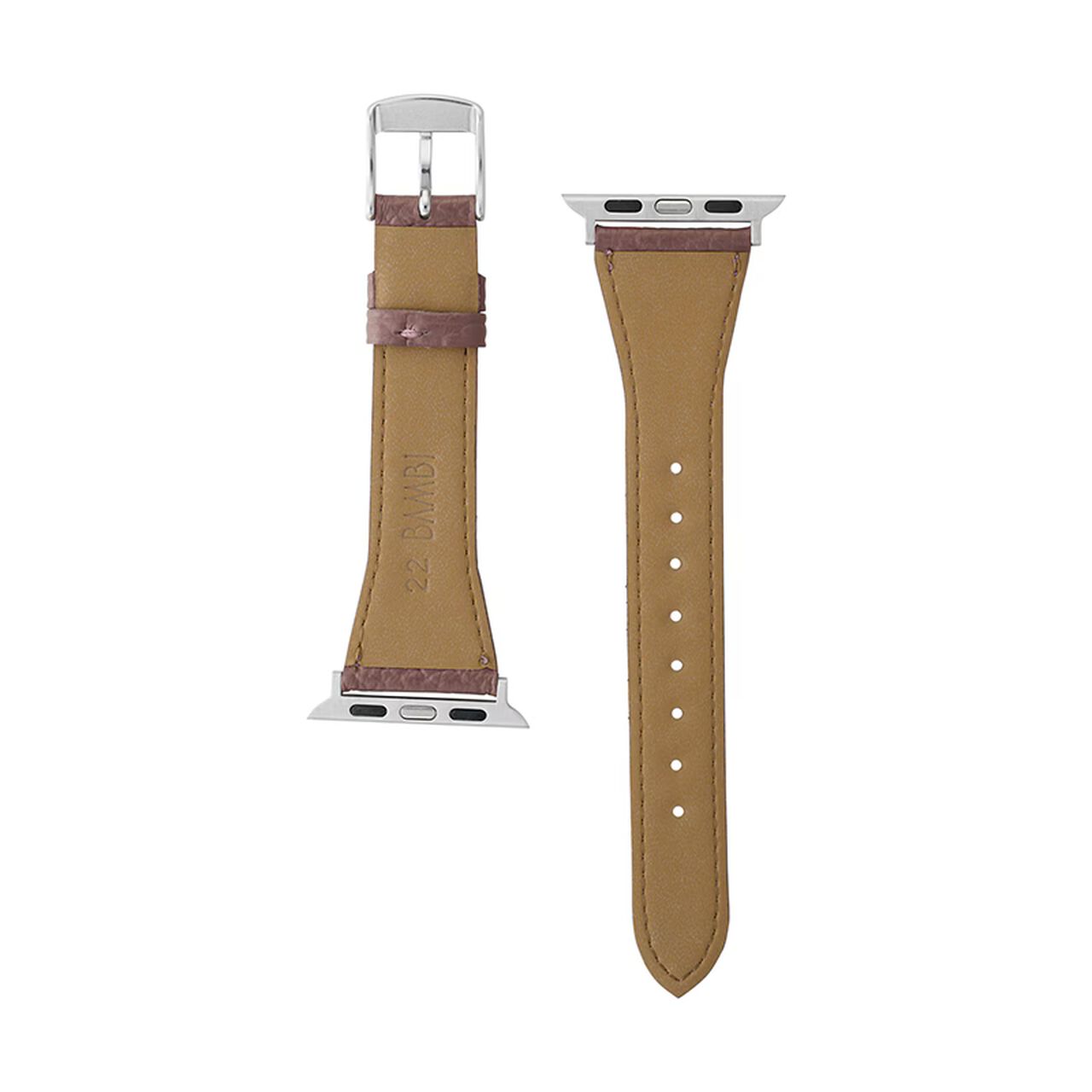 BAMBI Apple Watch Band, Genuine Leather, Pink Brown, RWC047C2U.,, large image number 1