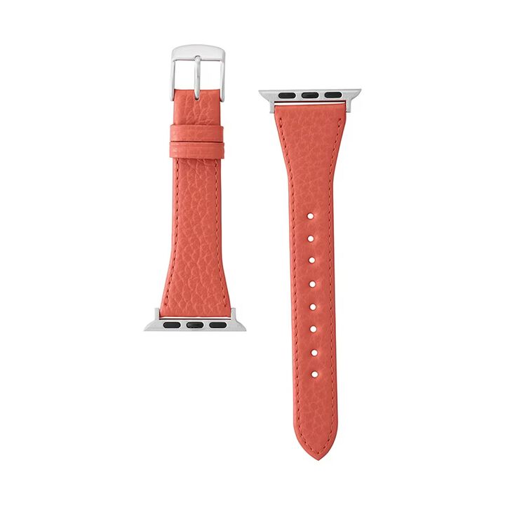 BAMBI Apple Watch Band, Genuine Leather, Orange, RWC047O.,, medium