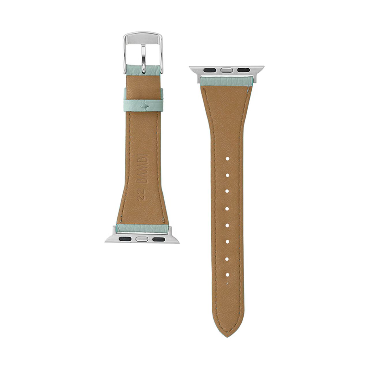 BAMBI Apple Watch Band, Genuine Leather, Sky Green, RWC047M.,, large image number 1