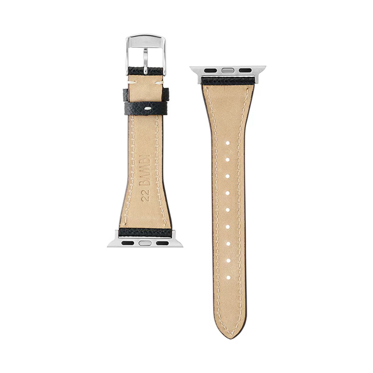 BAMBI Apple Watch Band, Genuine Leather, Black, RWC045A.,, large image number 1