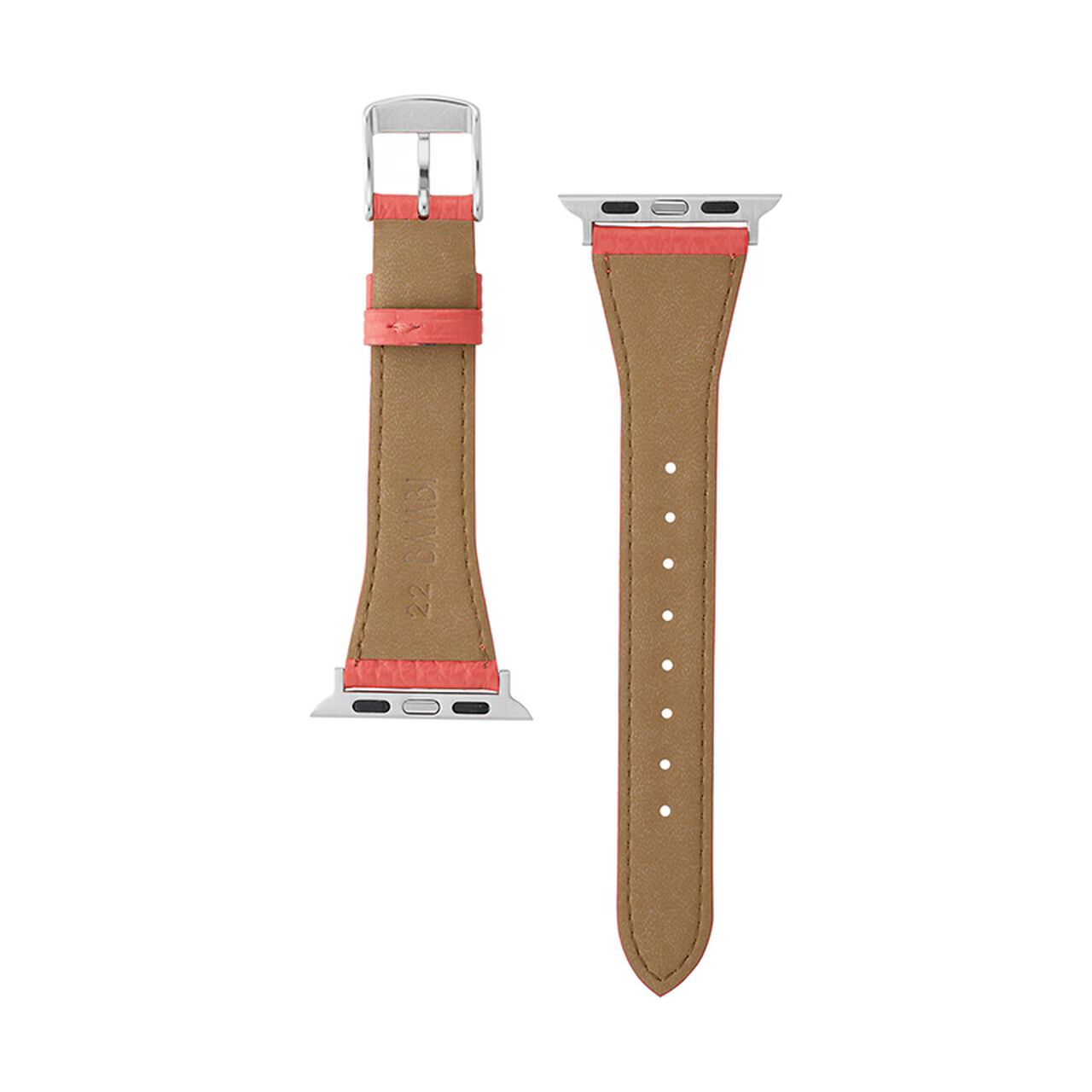BAMBI Apple Watch Band, Genuine Leather, Orange, RWC047O.,, large image number 1