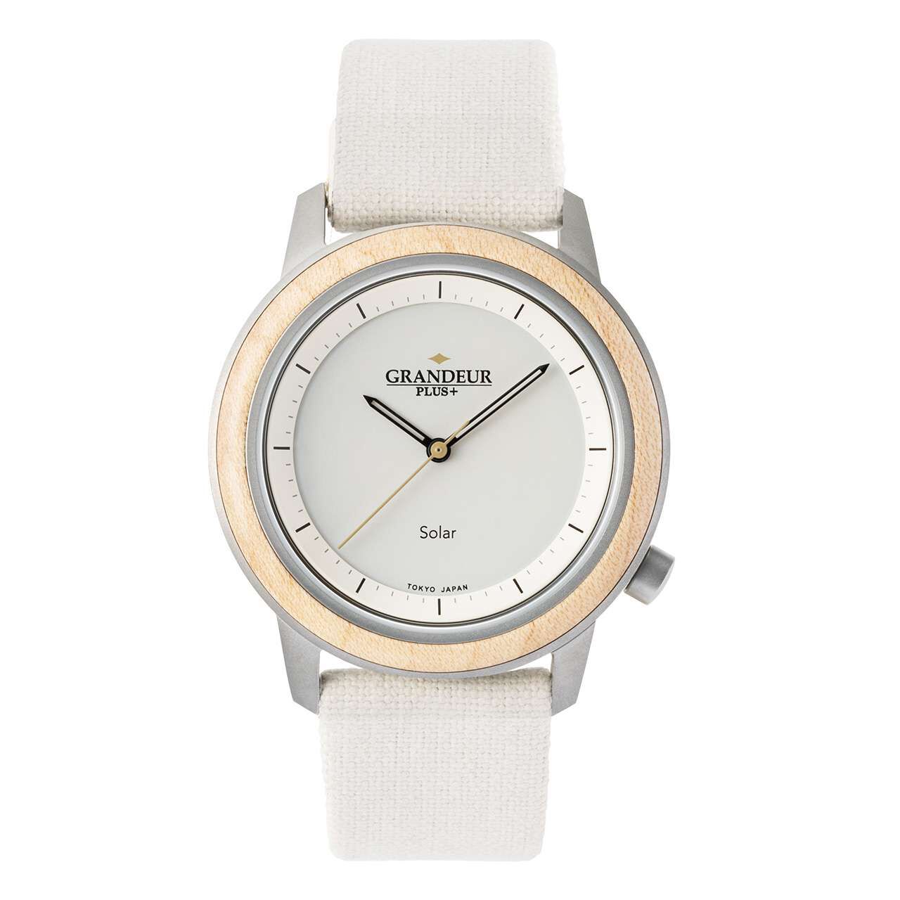 GRANDEUR PLUS Wood Solar Watch Ivory Maplewood (GRP016W),, large image number 0