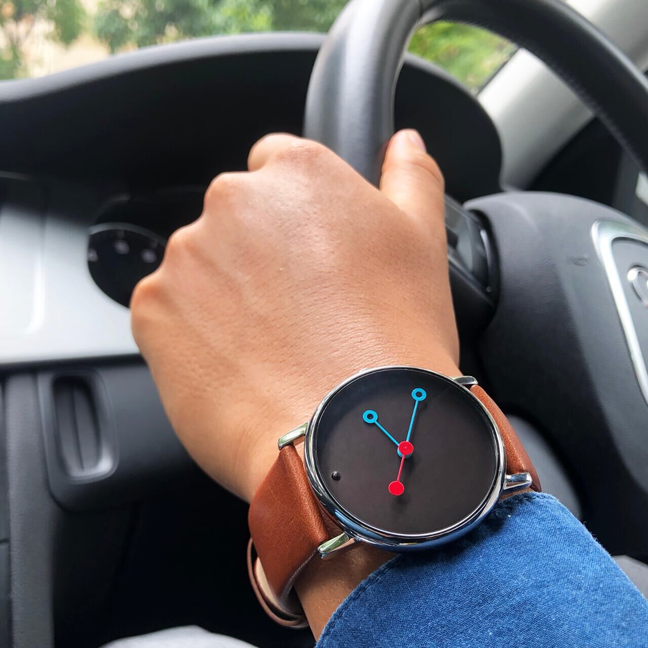 CAOCAO WATCH BK+Leather,, large image number 1