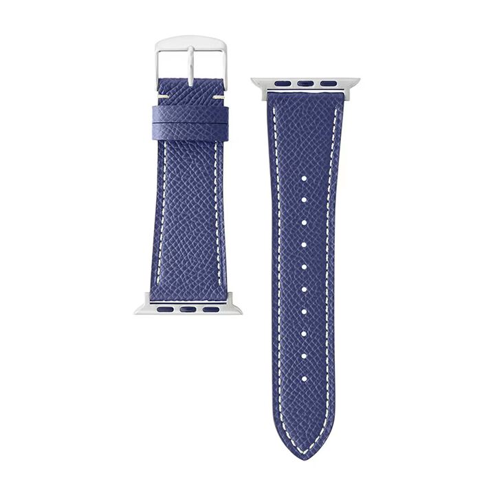 BAMBI Apple Watch Band, Genuine Leather, Navy, RWC046D.,, medium