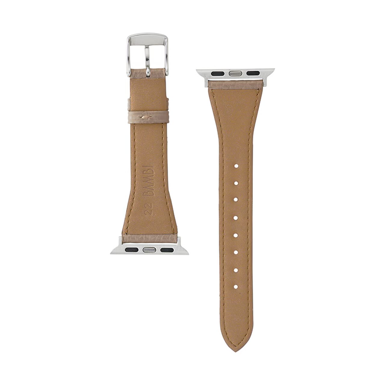 BAMBI Apple Watch Band, Genuine Leather, Greige (RWC047G2U).,, large image number 1