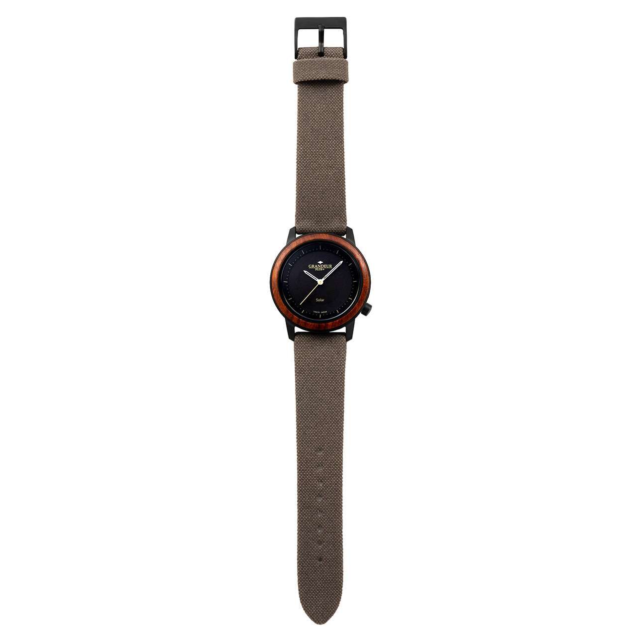 GRANDEUR PLUS Wood Solar Watch Black Sandalwood (GRP016B),, large image number 5