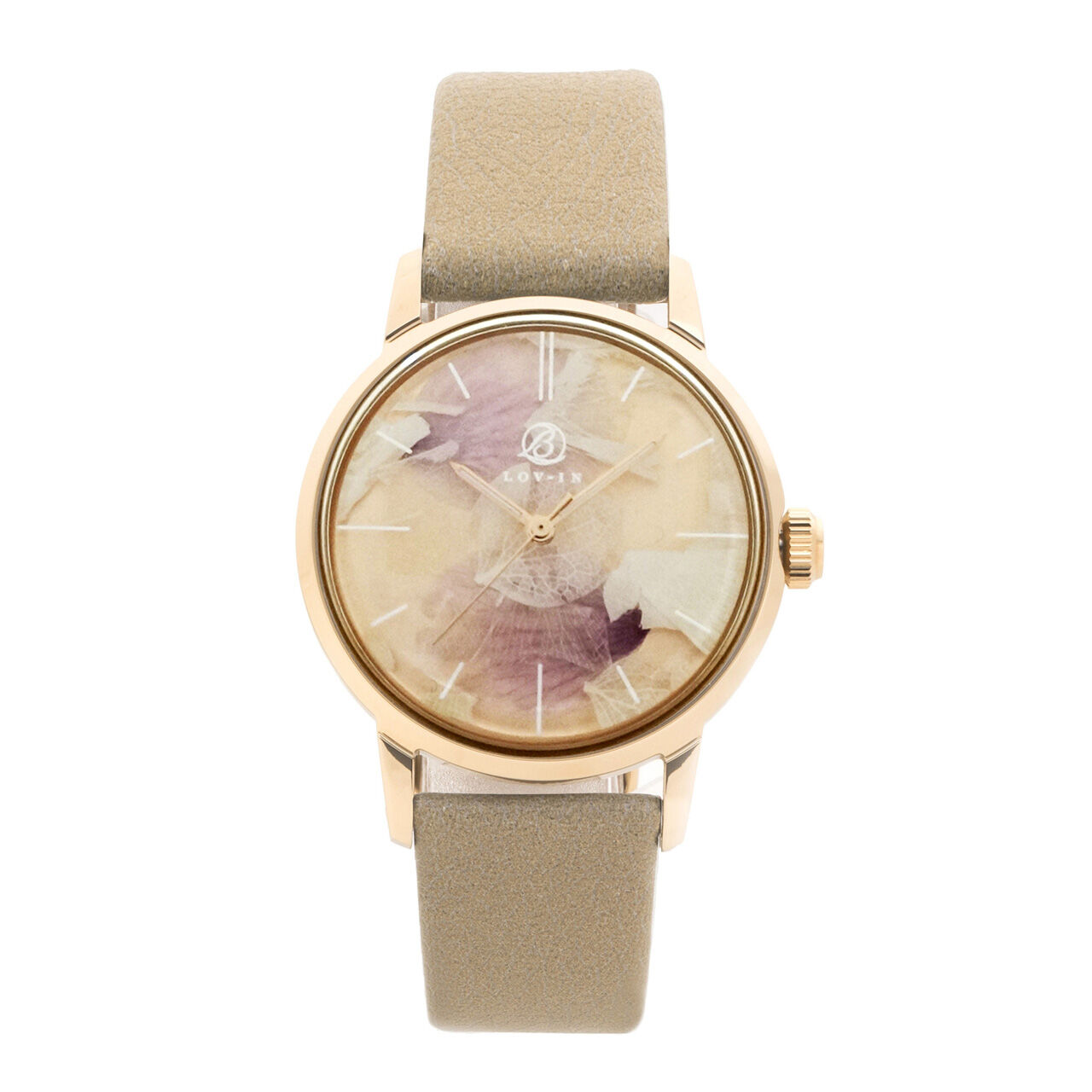 LOV-IN BOUQUET BOTANICAL SAKURA WATCH SAKURA & ALMOND &  Pink gold case.,, large image number 0