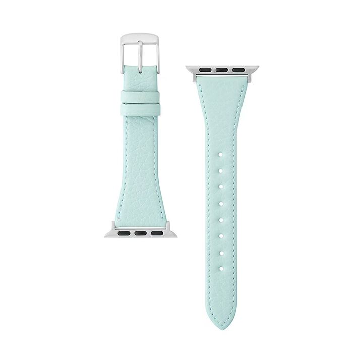 BAMBI Apple Watch Band, Genuine Leather, Light Blue, RWC047U.,, medium