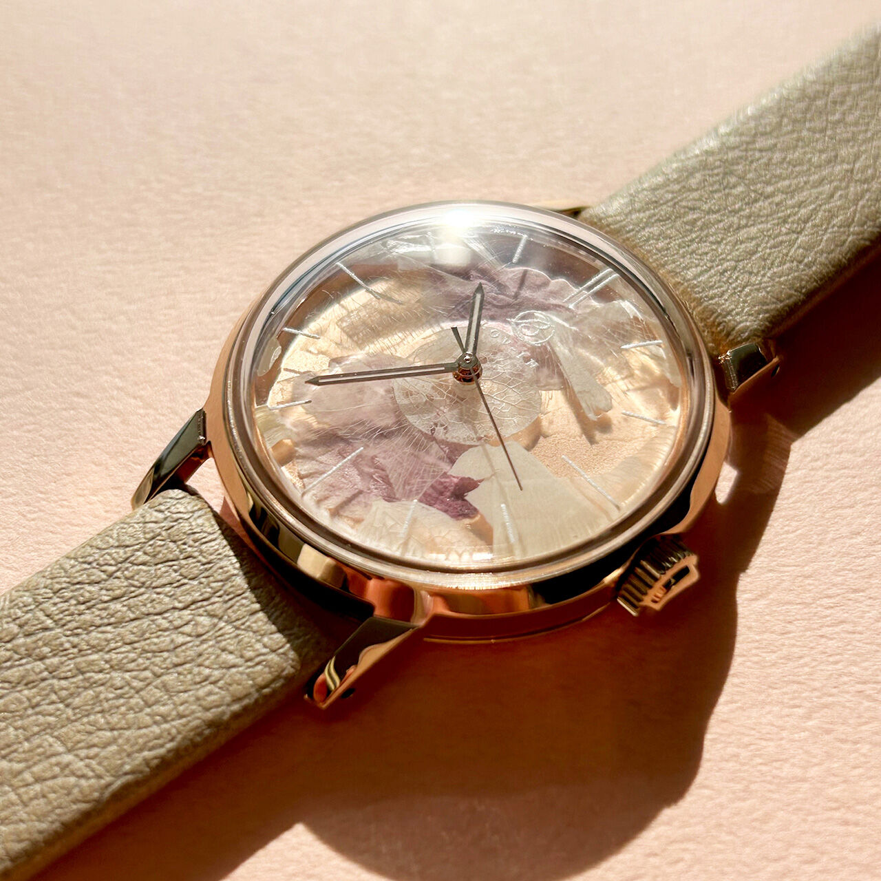 LOV-IN BOUQUET BOTANICAL SAKURA WATCH SAKURA & ALMOND &  Pink gold case.,, large image number 2