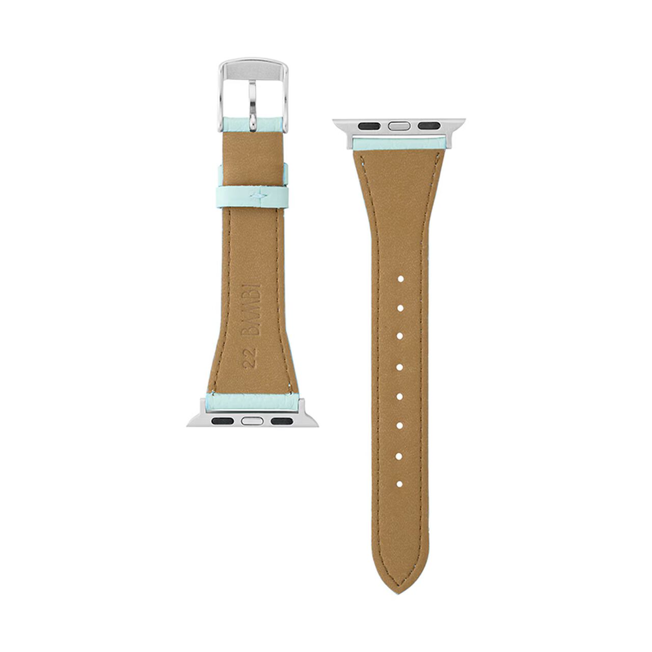 BAMBI Apple Watch Band, Genuine Leather, Light Blue, RWC047U.,, large image number 1